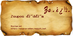 Zsupos Ádám névjegykártya