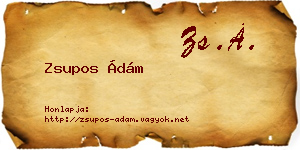 Zsupos Ádám névjegykártya